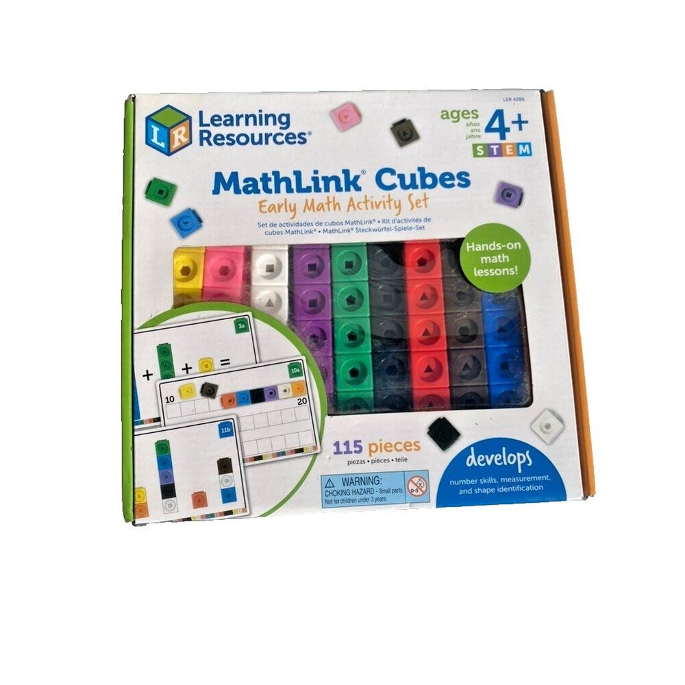 Learning Resources MathLink Cubes Early Math Activity Set - 115 Pieces-ages 4+